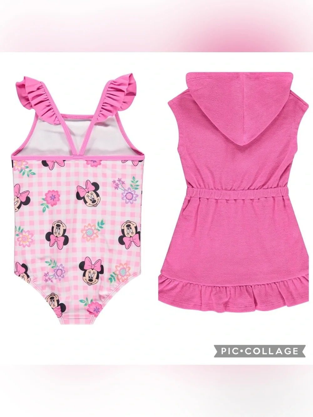 NWT - Toddler Girls Minnie Mouse 2-Piece Cover Up and Swimsuit Set